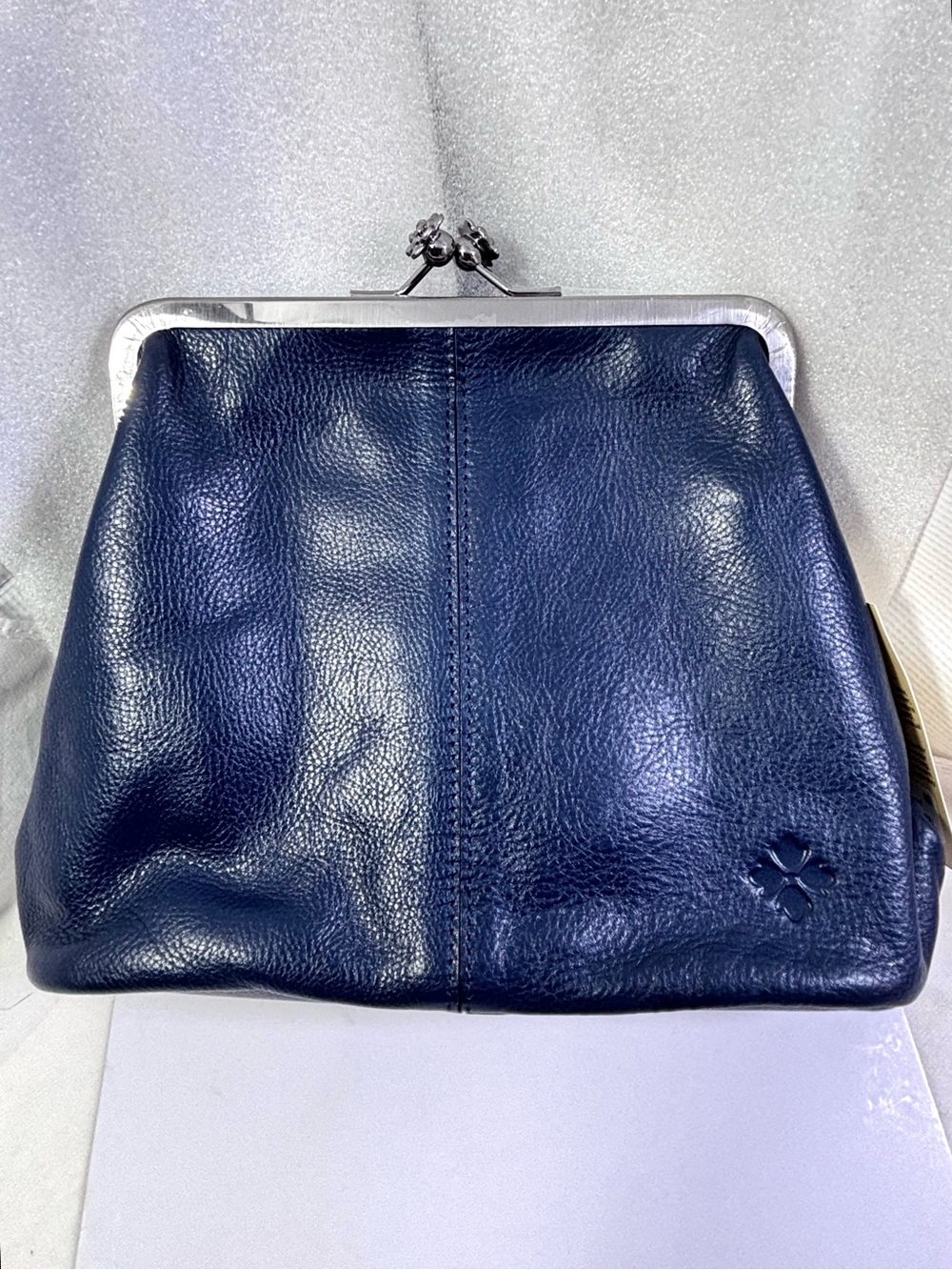 Patricia Nash Sofia Frame C/B. Rugged Natural Grain Leather. Denim Blue. - Picture 5 of 17